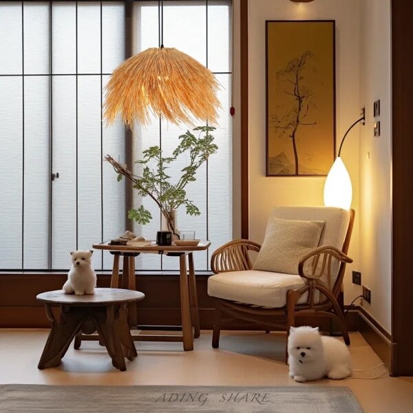 Immax 08272L - Lustr na lanku NATURALEZA 1xE27/40W/230V pr. 55 cm ratan