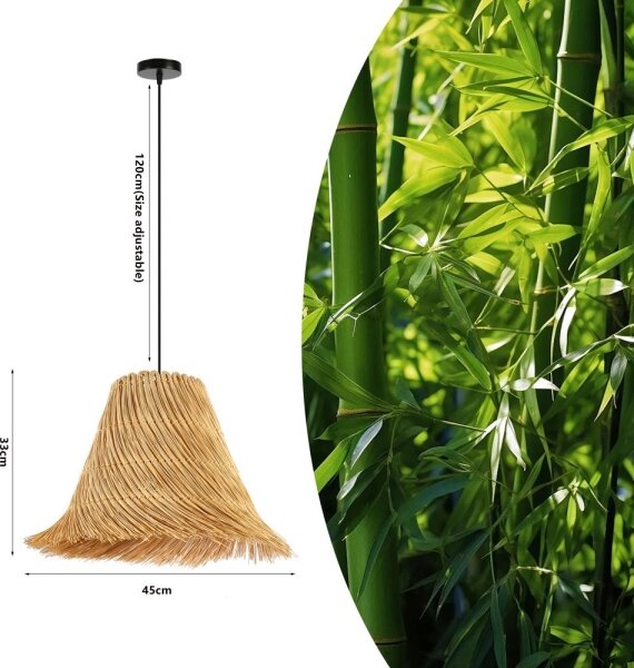 Immax 08273L - Lustr na lanku NATURALEZA 1xE27/40W/230V pr. 45 cm ratan