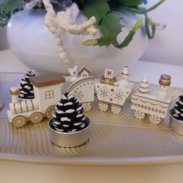 DECOLED Voskové svíčky šišky 3,5 × 5 cm, bez parfemace, balení 4 ks
