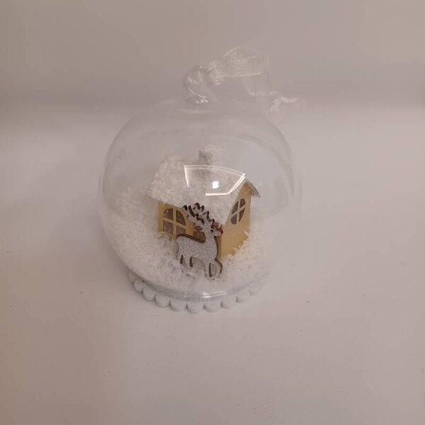 DECOLED LED svítící koule 10 cm, teple bílá, na baterie LR41, interiér
