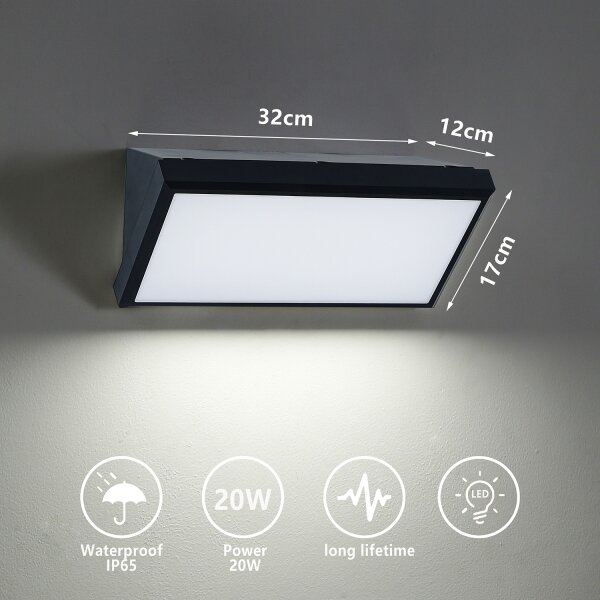 BRILAGI - LED Venkovní nástěnné svítidlo TRIANGLE LED/20W/230V černá IP65