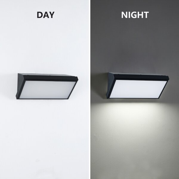 Brilagi - LED Venkovní nástěnné svítidlo se senzorem TRIANGLE LED/20W/230V černá