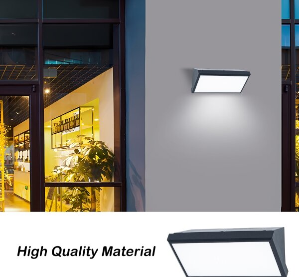 Brilagi - LED Venkovní nástěnné svítidlo se senzorem TRIANGLE LED/20W/230V antr