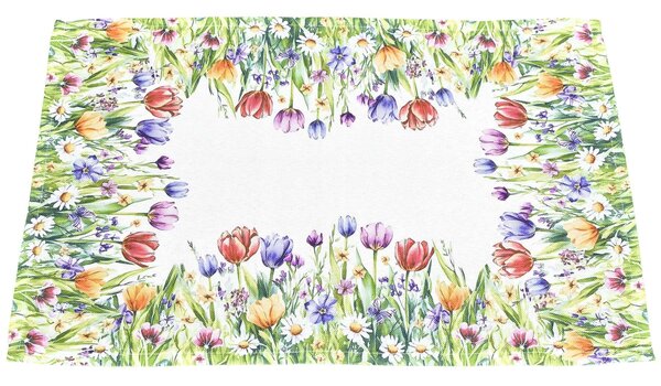 Forbyt kuchyňský ubrus / prostírání CYHA7548 TISK, tulipány, zelená 30x45cm (obdélník)