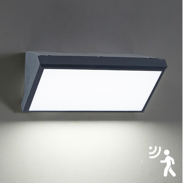 Brilagi - LED Venkovní nástěnné svítidlo se senzorem TRIANGLE LED/20W/230V antr