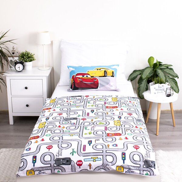 Jerry Fabrics Povlečení do postýlky 100x135 + 40x60 cm - Cars "Road"