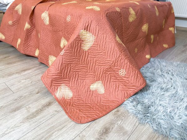 Přehoz na postel ORANGE HEART, růžový Rozměr: 170 x 210 cm