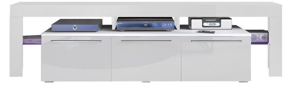 TV stolek Quatro 150 Plus, Barva: bílá / černý lesk 5902928083163