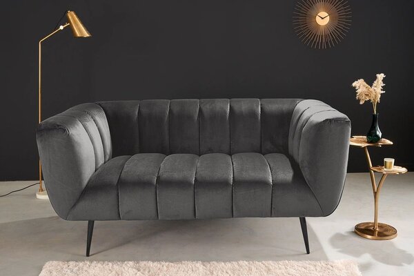 Designová sedačka Nikolai 165 cm šedý samet