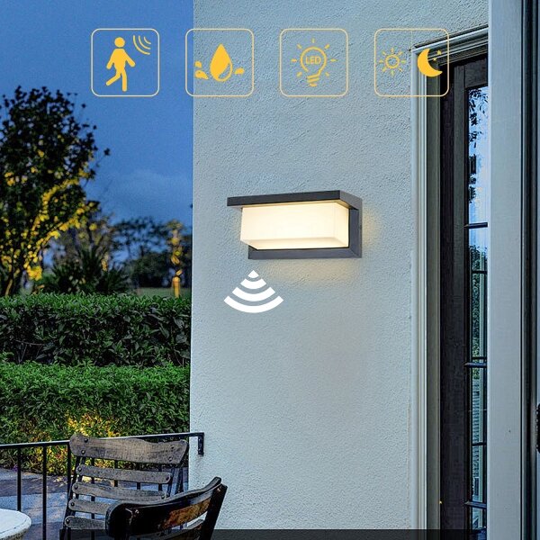 Brilagi-LED Venkovní nástěnné svítidlo se senzorem BRICKY LED/12W/230V antr IP54