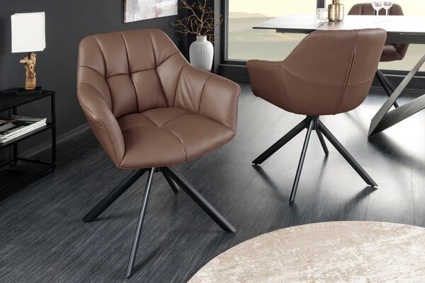 Designová otočná židle Vallerina hnědá