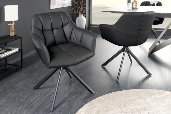 Designová otočná židle Vallerina černá - skladem