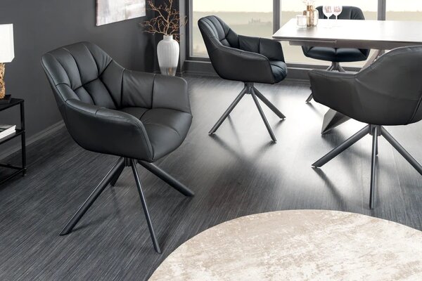 Designová otočná židle Vallerina černá - skladem