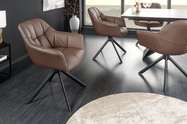 Designová otočná židle Vallerina hnědá