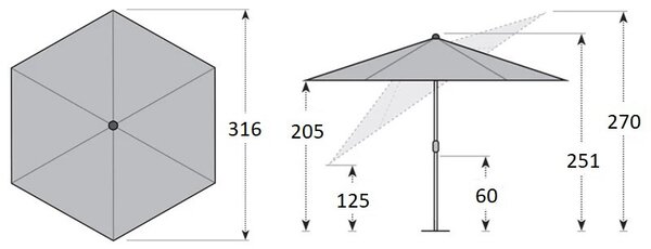 Doppler ACTIVE zahradní slunečník 320 cm červená