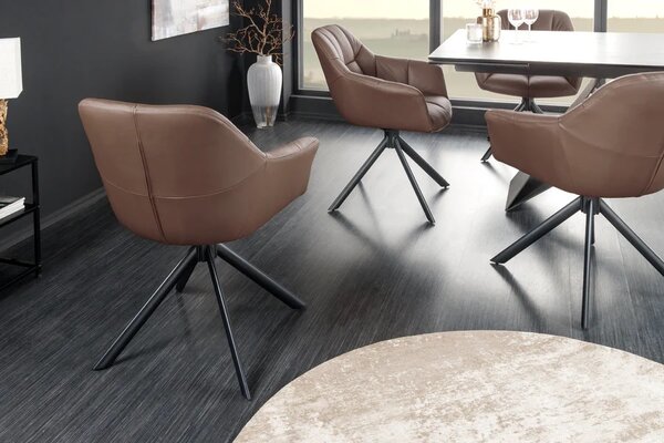 Designová otočná židle Vallerina hnědá