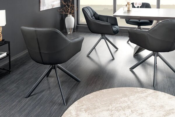 Designová otočná židle Vallerina černá - skladem
