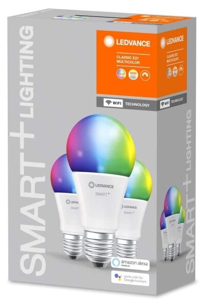 SADA 3x LED RGBW Stmívatelná žárovka SMART+ E27/9W/230V 2700K-6500K - Ledvance