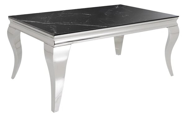 Designový konferenční stolek Rococo 100 cm černý / stříbrný