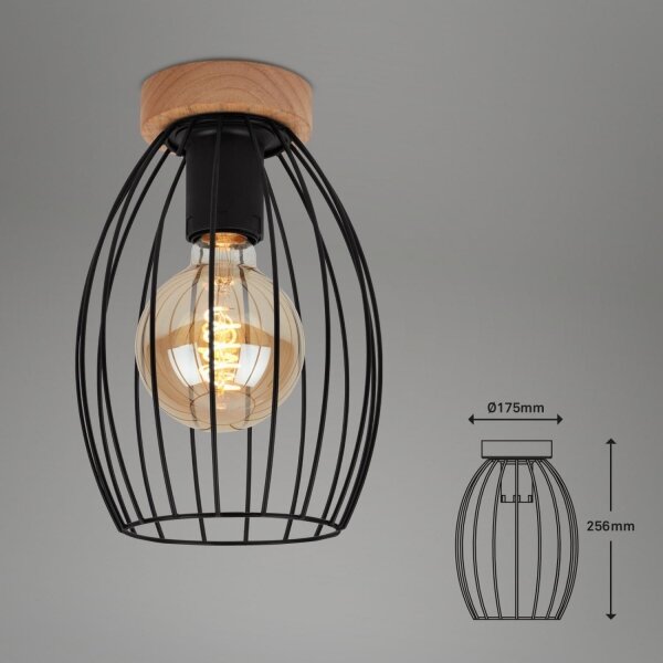Brilo - Stropní svítidlo WAKTU 1xE27/60W/230V kaučukovník