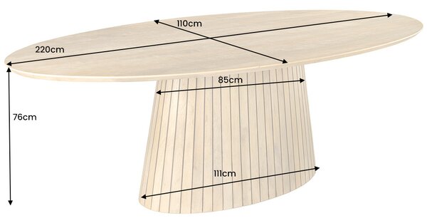 Oválný jídelní stůl Movement 220 cm mango