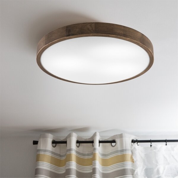 Brilagi - LED Stropní svítidlo CARVALHO SLIM 3xE27/60W/230V dub ořech pr. 47 cm