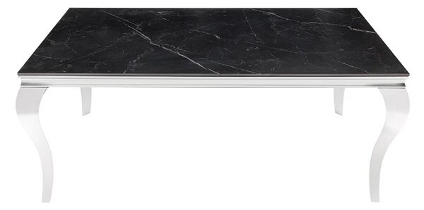 Designový jídelní stůl Rococo 180 cm černý / stříbrný