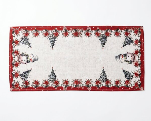 Forbyt Kuchyňský ubrus vánoční CYH5933GC, sněhulák, vínová 40x90cm (obdélník)