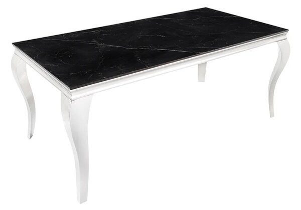 Designový jídelní stůl Rococo 180 cm černý / stříbrný