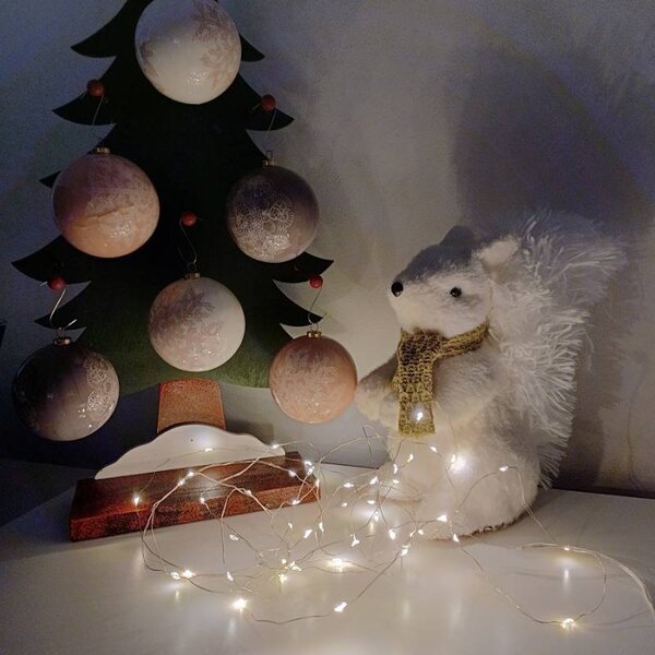 DECOLED Sada vánočních ozdob koule 8 cm, vločky 3 barvy, plast, balení 6 ks