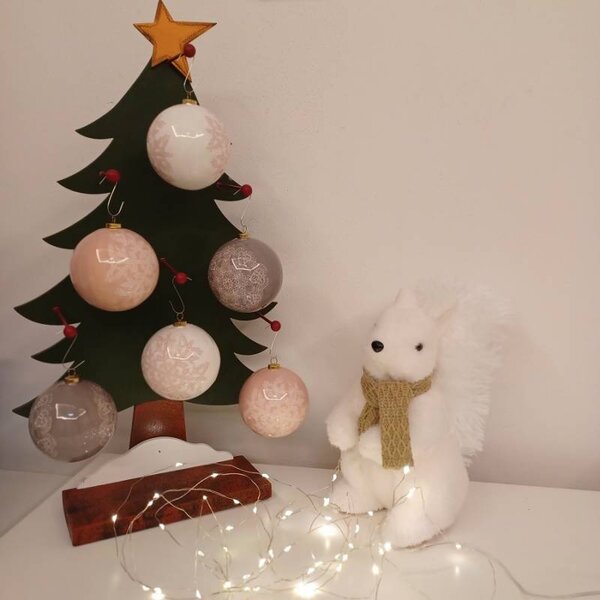 DECOLED Sada vánočních ozdob koule 8 cm, vločky 3 barvy, plast, balení 6 ks