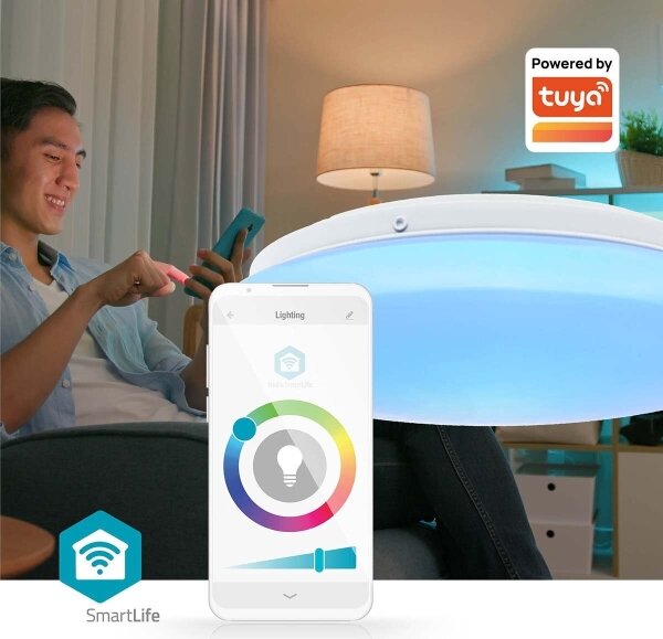 Nedis WIFILAC35WT - LED RGBW Stm. svítidlo LED/18W/230V 2700-6500K IP44 Wi-Fi