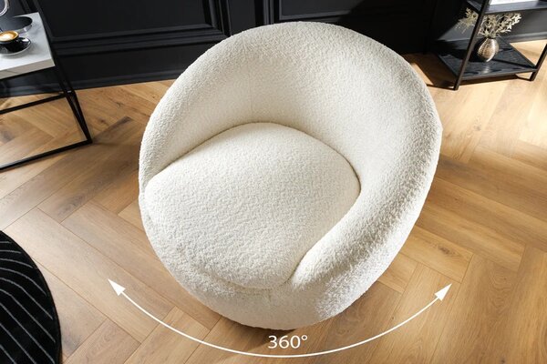 Designové otočné křeslo Kalei bílé