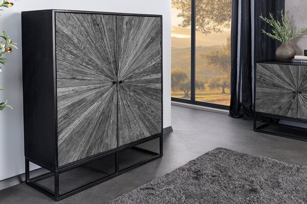 Designová vysoká komoda Shark 120 cm šedá