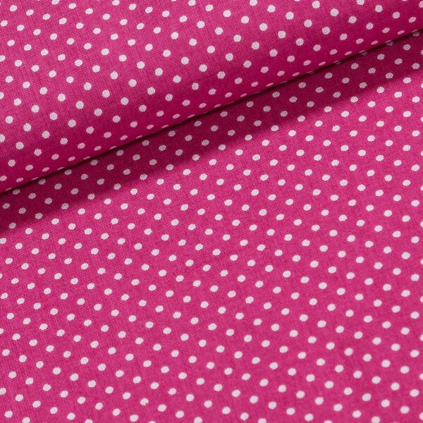 Bavlněné plátno Jolana JO004/25 bílý puntík na sytě růžové 2 mm, š.150cm (látka v metráži)