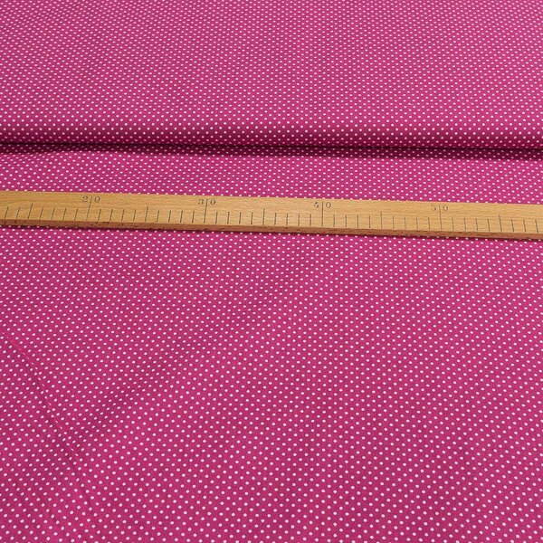Bavlněné plátno Jolana JO004/25 bílý puntík na sytě růžové 2 mm, š.150cm (látka v metráži)