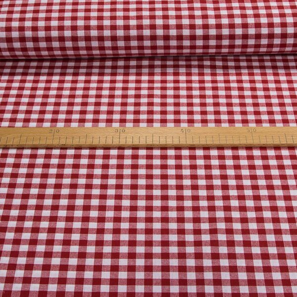 Bavlněný kanafas SOFI 1x1cm červený, š.140cm (látka v metráži)