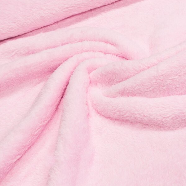 Mikroplyš / coral fleece 090 jednobarevná světle růžová, š.160cm (látka v metráži)