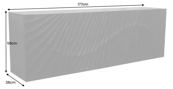 Designová závěsná komoda Shayla 177 cm černé mango