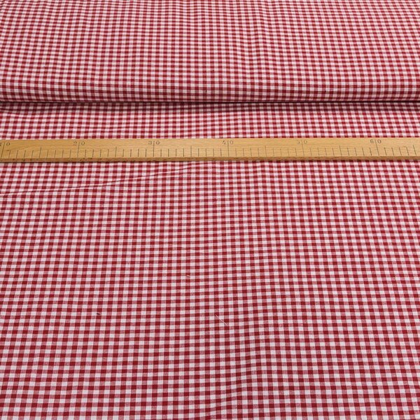 Bavlněný kanafas SOFI 0,5x0,5cm červený, š.140cm (látka v metráži)