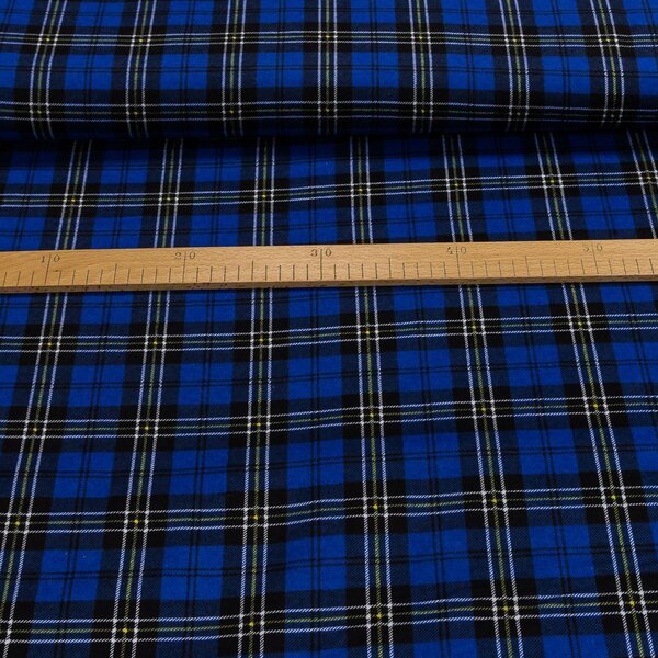 Flanel bavlněný A-2 modré káro, š.150cm (látka v metráži)
