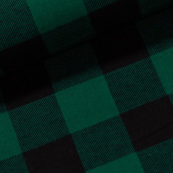 Flanel bavlněný K-02 zeleno-černá kostka, š.150cm (látka v metráži)