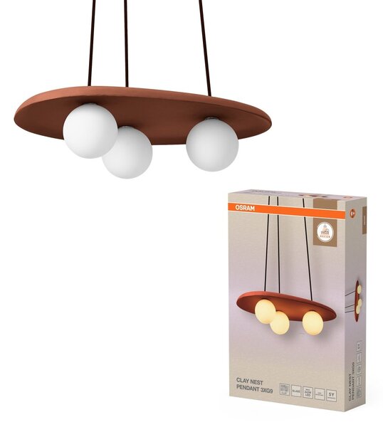 Dekorativní závěsné svítidlo Clay Nest, 3xG9, hnědé
