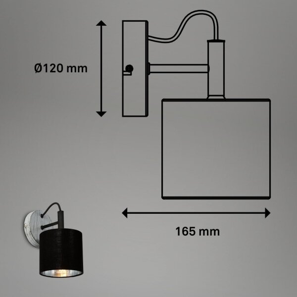 Briloner 2737-014 - Nástěnné svítidlo SILVER CRAFTED 1xE14/25W/230V