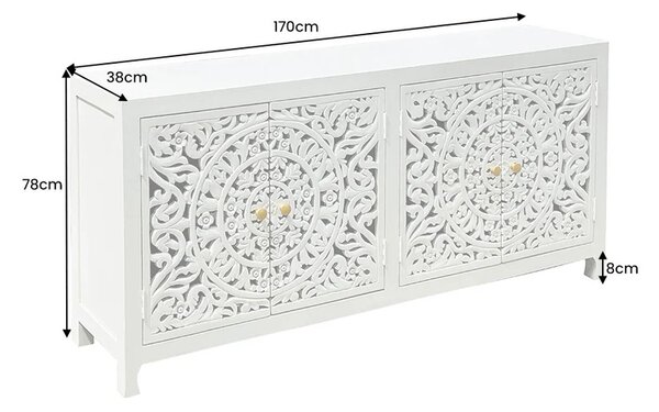 Designová komoda Felicita 170 cm bílé mango