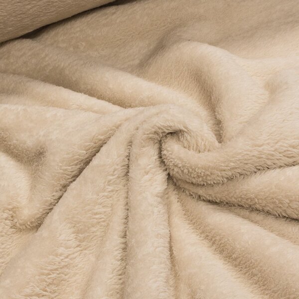 Mikroplyš / coral fleece 141 jednobarevná béžová, š.160cm (látka v metráži)