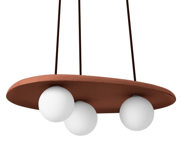 Dekorativní závěsné svítidlo Clay Nest, 3xG9, hnědé