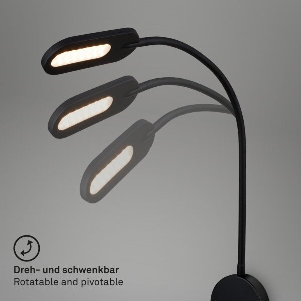 Briloner 2177015 - LED Stmívatelná flexibilní nástěnná lampa LED/6W/230V černá