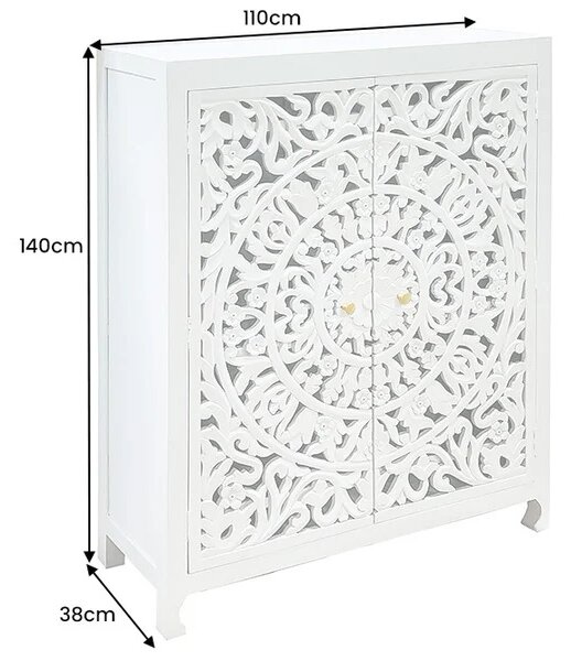 Designová vysoká komoda Felicita 140 cm bílé mango