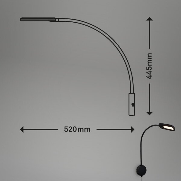 Briloner 2177015 - LED Stmívatelná flexibilní nástěnná lampa LED/6W/230V černá